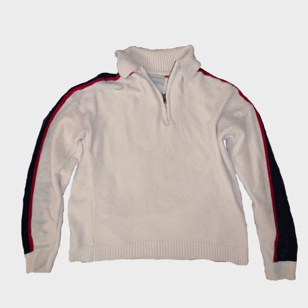 Sporty White Urban Outfitters Sweater With Stripes